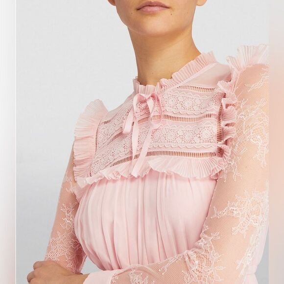 SELF-PORTRAIT Broderie Chiffon Mini Dress size 6 - Picture 3 of 13